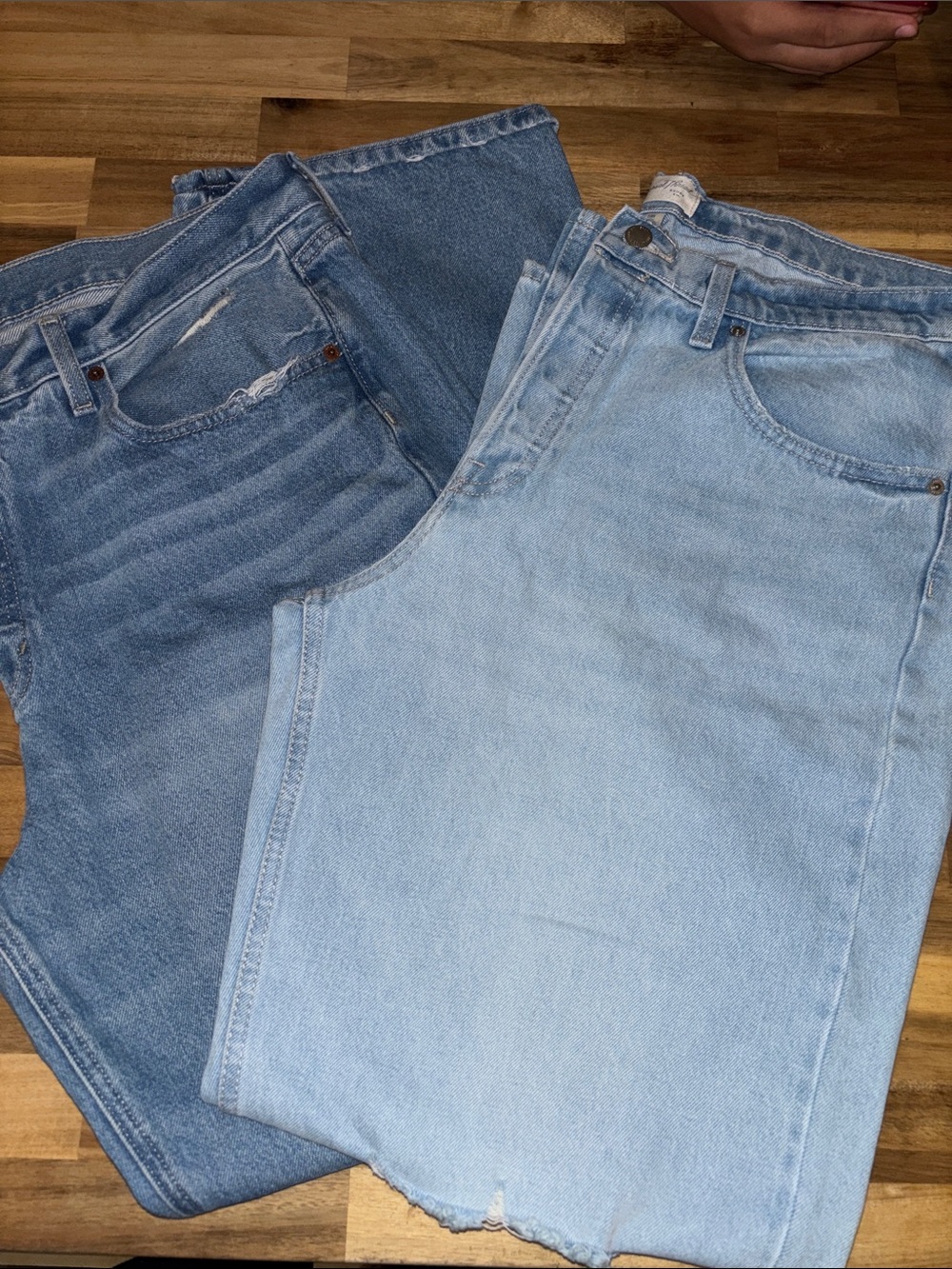 Universal Thread Two-Tone Straight-Leg Jeans — Light Wash & Medium Wash